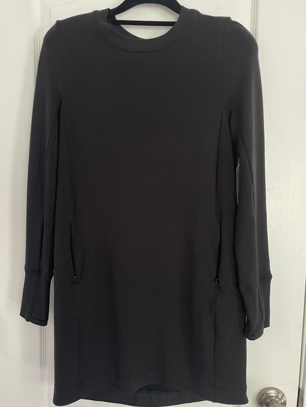 Athleta Black Long-Sleeve Crewneck Dress